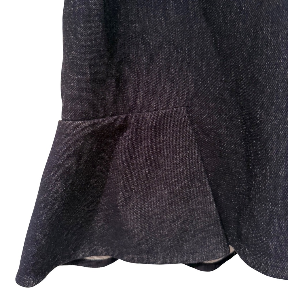 Lida‎ Baday Flounce Hem Pencil Skirt Women's 10 Dark Wash Denim Career Feminine - Picture 2 of 8